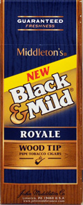 BLACK & MILD "ROYALE " WOOD TIP CIGARS 25 COUNT BOX