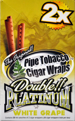 BLUNT WRAP DOUBLE PLATINUM - WHITE GRAPE- 25 PACKS OF 2