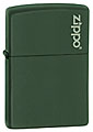 ZIPPO GREEN MATTE w/ ZIPPO LOGO