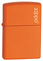 ZIPPO ORANGE MATTE w/ ZIPPO LOGO