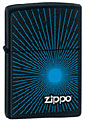 ZIPPO STARBURST BLUE - BLACK MATTE
