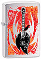 ZIPPO FLAME GUITAR - BRUSHED CHROME