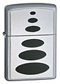 ZIPPO BLACK OVALS SATIN CHROME