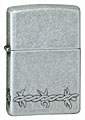 ZIPPO BARBED WIRE - ANTIQUE SILVER PLATE