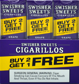 SWISHER SWEETS CIGARILLOS FOIL GRAPE 30/3PKS