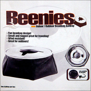 Beanbag Ashtray - Black with Stainless Steel Top