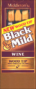 BLACK & MILD "WINE" WOOD TIP CIGARS 10/5PKS