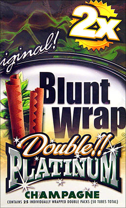 BLUNT WRAP DOUBLE PLATINUM - CHAMPAGNE - 25 PACKS OF 2