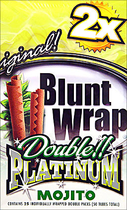 BLUNT WRAP DOUBLE PLATINUM - MOJITO - 25 PACKS OF 2
