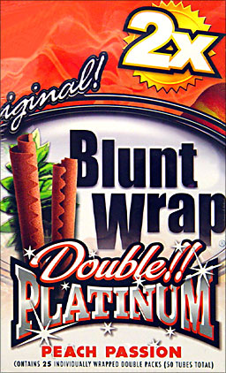 BLUNT WRAP DOUBLE PLATINUM - PEACH PASSION - 25 PACKS OF 2