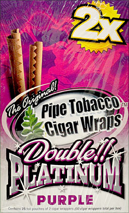 BLUNT WRAP DOUBLE PLATINUM - PURPLE - 25 PACKS OF 2