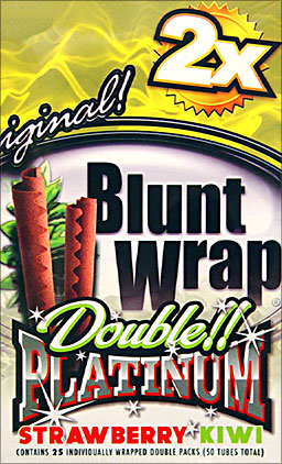 BLUNT WRAP DOUBLE PLATINUM - STRAWBERRY KIWI - 25 PACKS OF 2