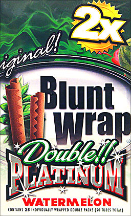BLUNT WRAP DOUBLE PLATINUM - WATERMELON - 25 PACKS OF 2