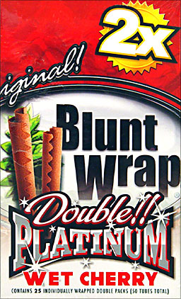 BLUNT WRAP DOUBLE PLATINUM - WET CHERRY - 25 PACKS OF 2