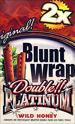 BLUNT WRAP DOUBLE PLATINUM - WILD HONEY - 25 PACKS OF 2