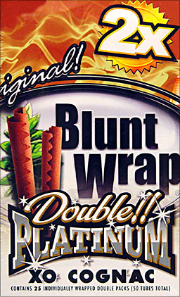 BLUNT WRAP DOUBLE PLATINUM - XO COGNAC - 25 PACKS OF 2