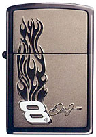 ZIPPO DALE JR. "FLAMES EMBLEM" - BLACK ICE