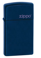 ZIPPO SLIM NAVY MATTE w/ ZIPPO LOGO