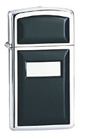 ZIPPO SLIM ULTRALITE BLACK EMBLEM - HIGH POLISH CHROME