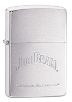 ZIPPO JIM BEAM REAL FRIENDS / REAL BOURBON - BRUSHED CHROME