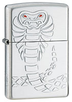 ZIPPO RED-EYED VIPER - SATIN SILVER