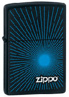 ZIPPO STARBURST BLUE - BLACK MATTE