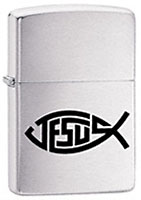 ZIPPO JESUS FISH - BRUSHED CHROME