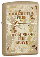 ZIPPO HOME OF THE FREE - CASHMERE CRACKLE