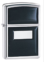 ZIPPO ULTRALITE BLACK EMBLEM - HIGH POLISH CHROME
