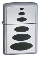 ZIPPO BLACK OVALS SATIN CHROME