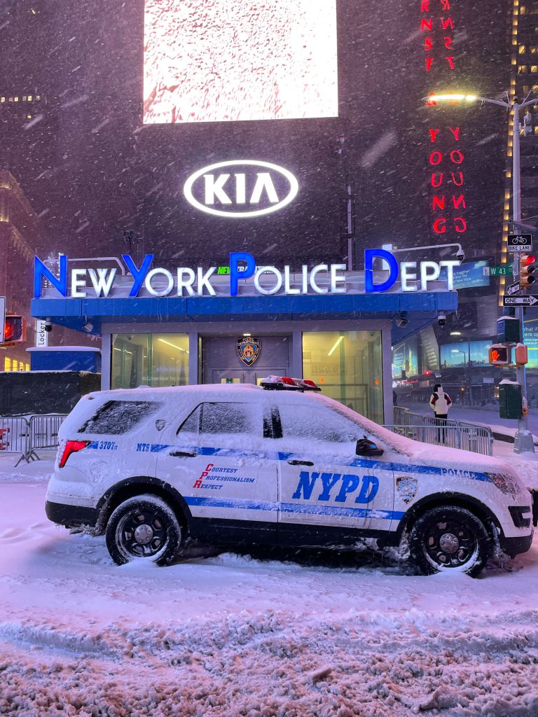 Police car in snow