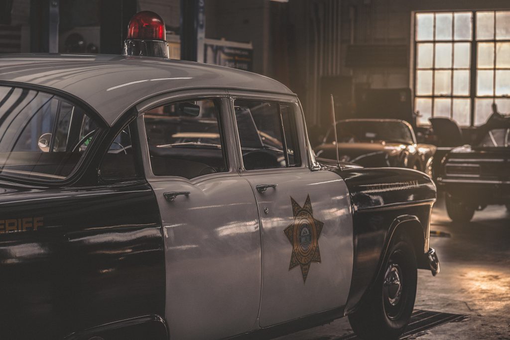 Old Black and White police car.
