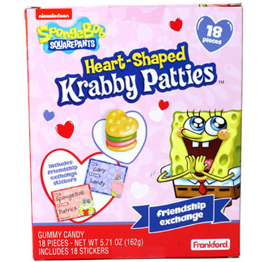 Valentines Heart Shaped Krabby Patties Friendship Exchange 5.71oz Box