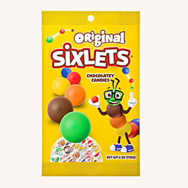 Sixlets Chocolate Candy 6ball Tube 6oz Bag