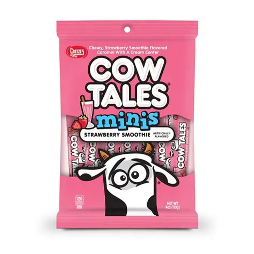 Goetze's Cow Tales Minis Strawberry Smoothie 4oz Bag