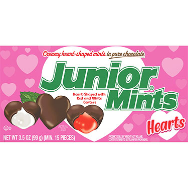 Junior Mints Valentines Hearts 3.5oz Box