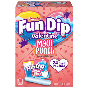 Fun Dip Valentines Maui Punch Card Pouches 10.32oz Box
