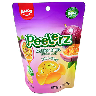 Amos Peelerz Gummy Passion Fruit 6oz Bag