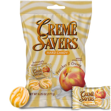 Creme Savers Hard Candy Peaches and Creme 6.25oz Bag
