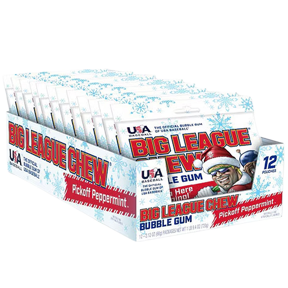 Big League Chew Christmas Pickoff Peppermint 12ct Box