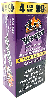 4 Kings Wraps Napa Grape 120ct Box