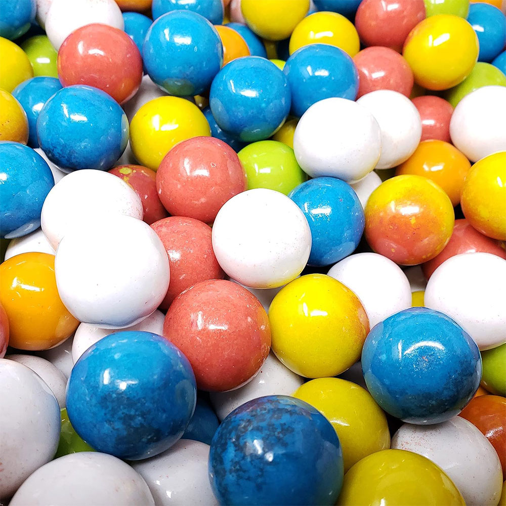 Dubble Bubble 1 Inch Gumballs Lightning Bolts Sour Filled 5 lb