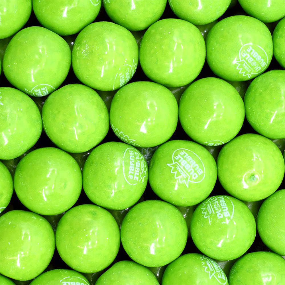 Dubble Bubble .92 Inch Gumballs Green Apple 1 lb