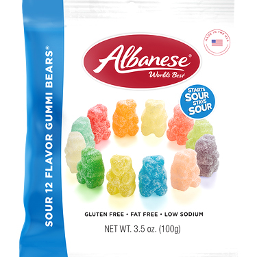 Albanese Sour 12 Flavor Gummi Bears 3.5oz Bag