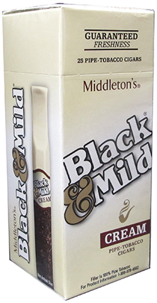 Black and Mild Cream Cigars 25ct Box