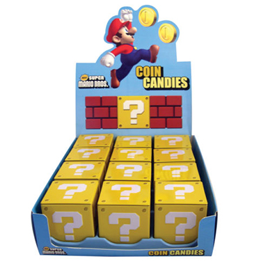 Boston America Super Mario Nintendo Question Mark Coin Candies 12ct Tin