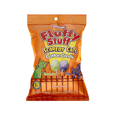 Charms Fluffy Stuff Scaredy Cats Cotton Candy - 2.1-oz. Bag - All City Candy