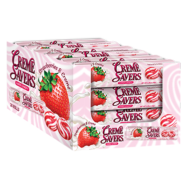 Creme Savers Hard Candy Strawberries and Creme 24ct Box