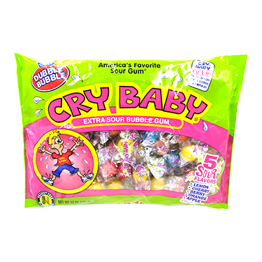 Dubble Bubble Cry Baby Extra Sour Bubble Gum 12oz Bag