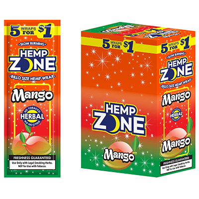 Hemp Zone Wraps Mango 15 Pack